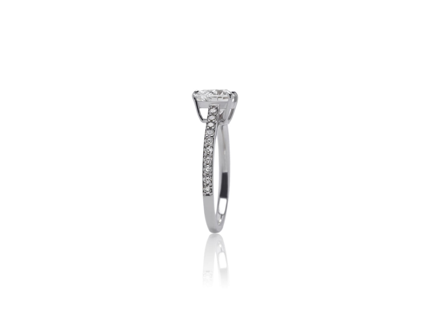 ハートシェイプリング 1ct/1line ハーフエタニティ