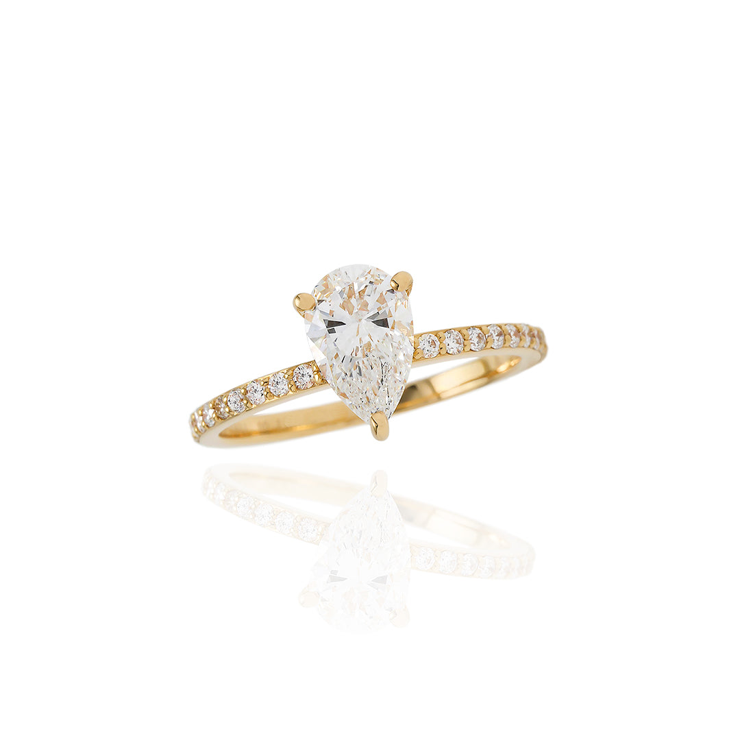 ペアシェイプリング 1ct/1line ハーフエタニティ