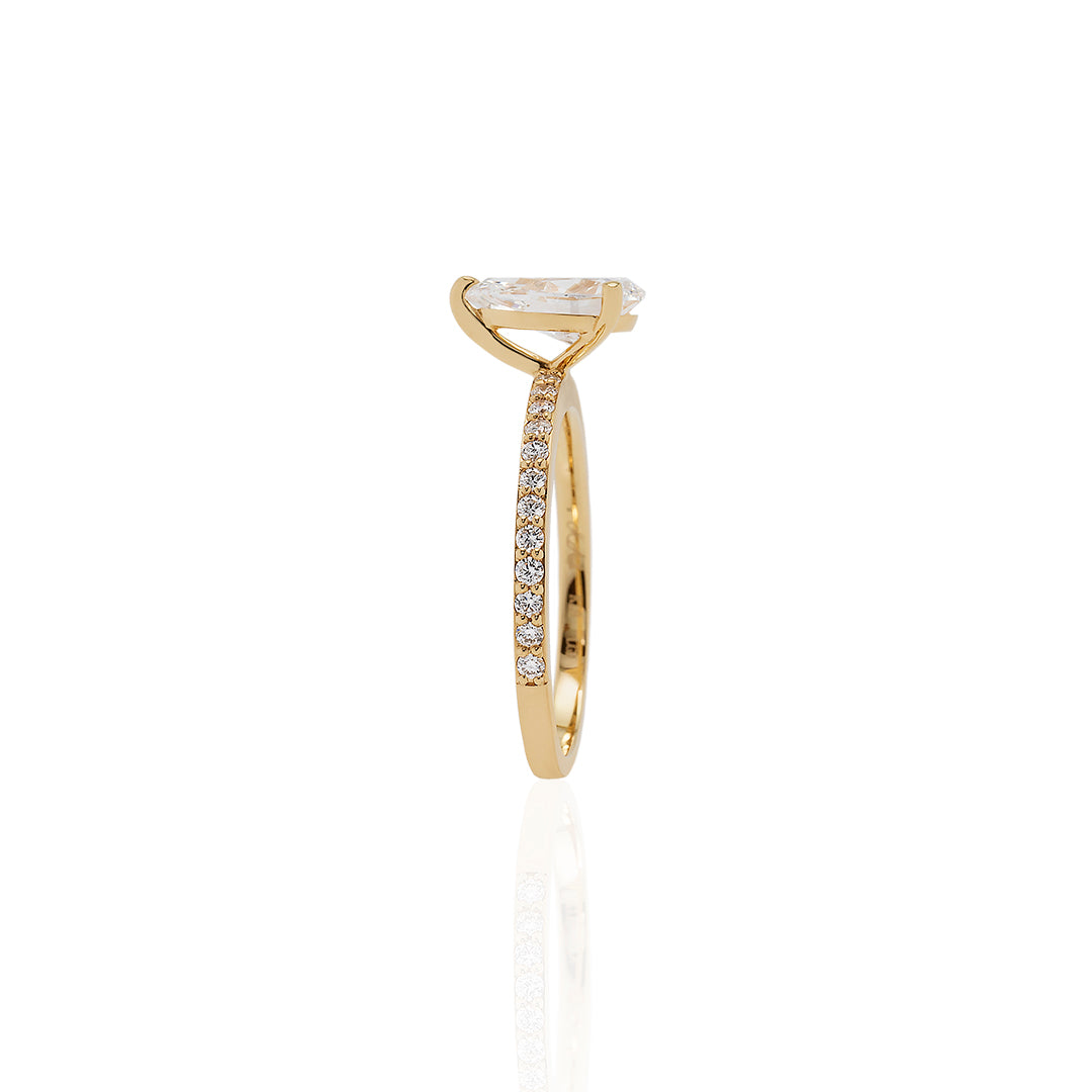 ペアシェイプリング 1ct/1line ハーフエタニティ