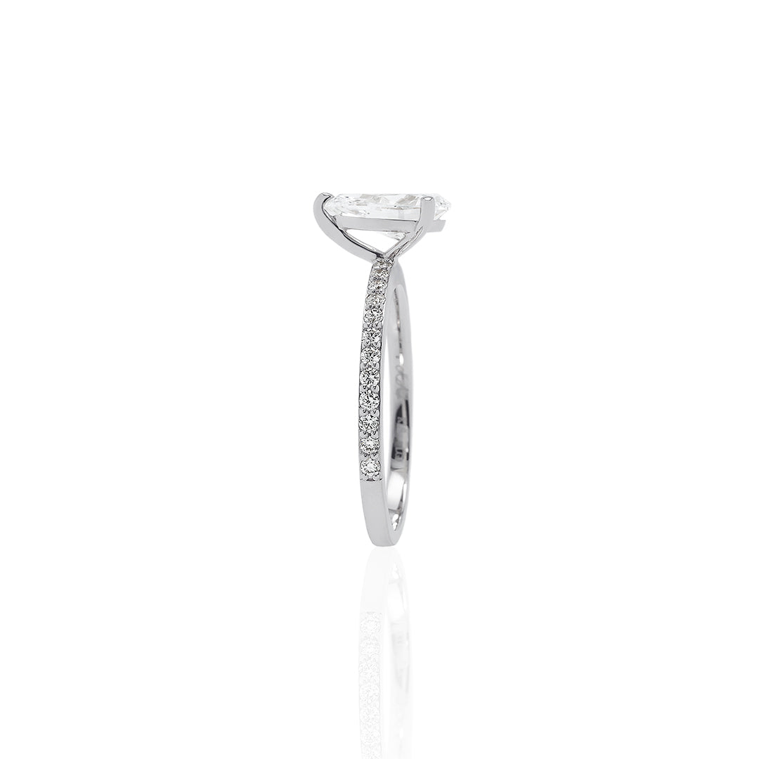 ペアシェイプリング 1ct/1line ハーフエタニティ