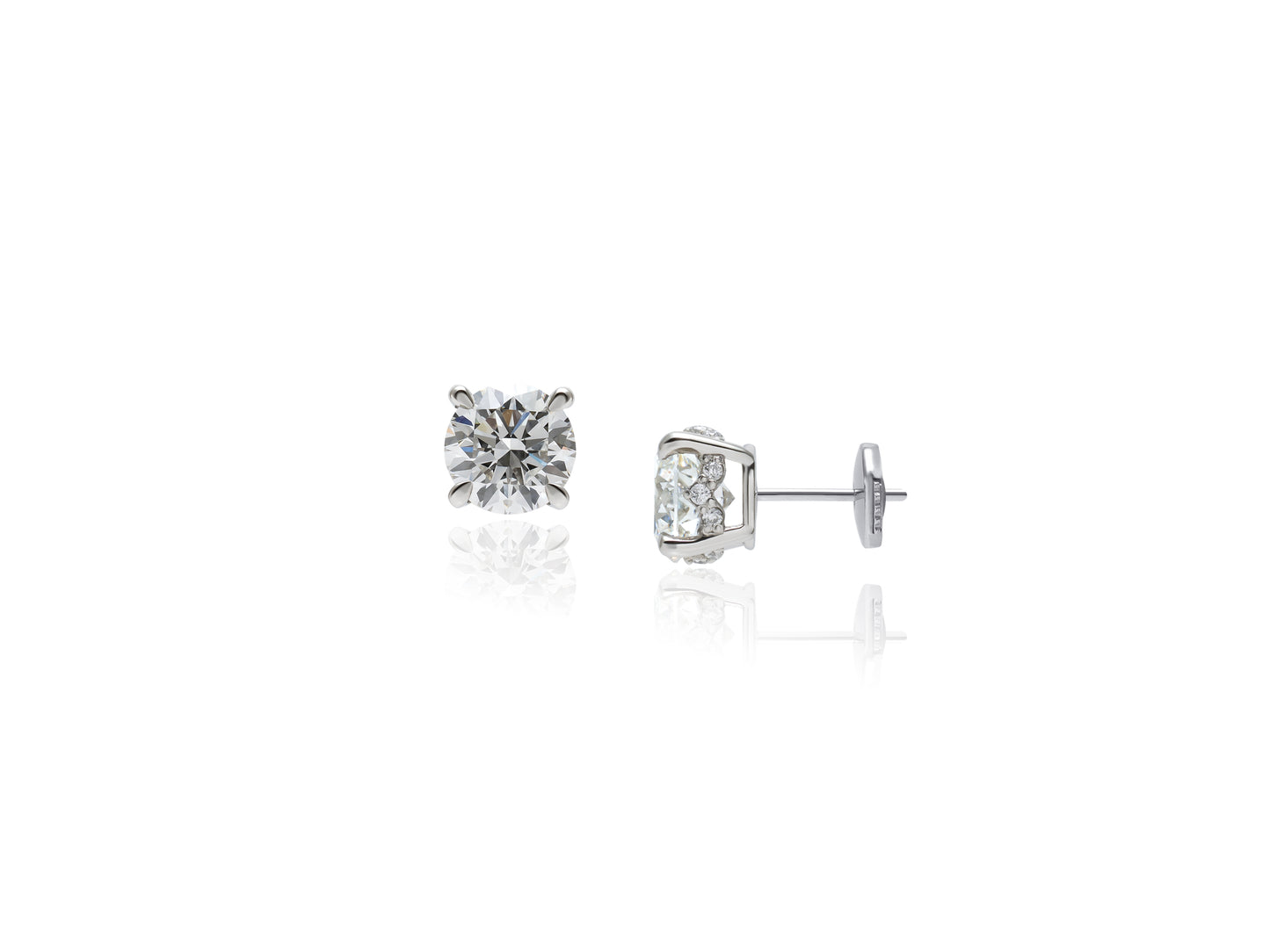ラウンドピアス/1ctダイヤモンド(トータル2ct)