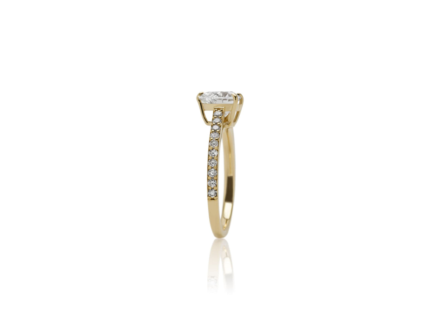 ハートシェイプリング １ct/１line ハーフエタニティ