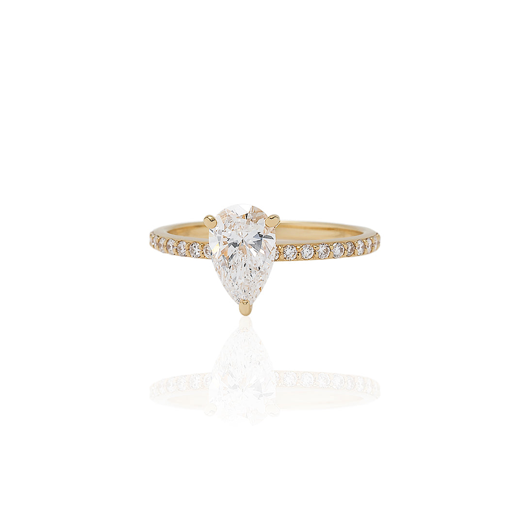 ペアシェイプリング １ct/１line ハーフエタニティ