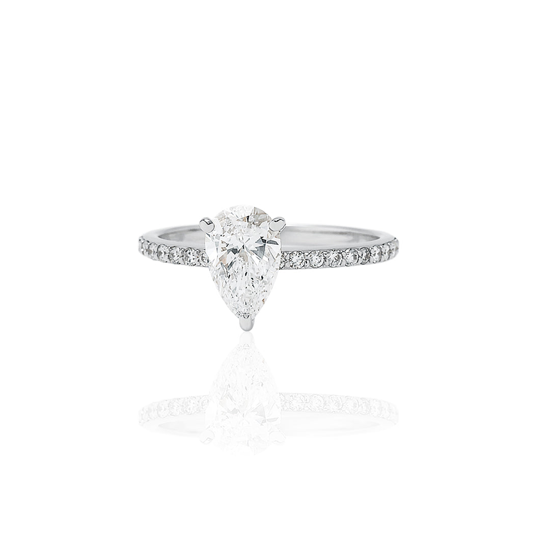 ペアシェイプリング １ct/１line ハーフエタニティ