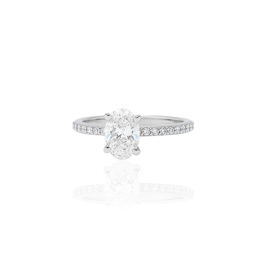 オーバルリング １ct/１line ハーフエタニティ