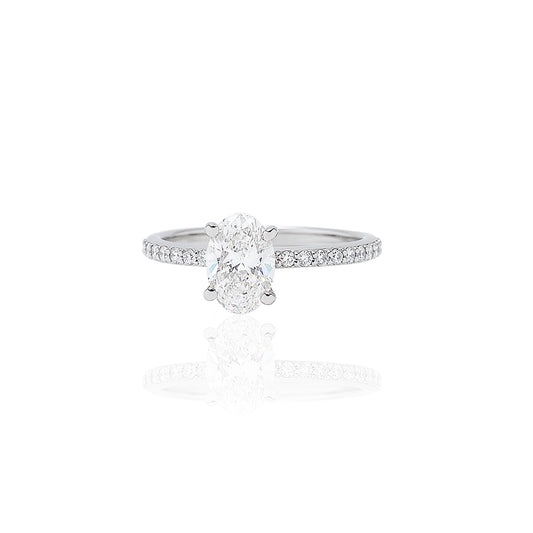 オーバルリング １ct/１line ハーフエタニティ